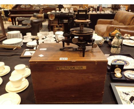 Vintage brass spectrometer in carry case 