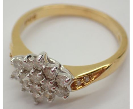 18K fully hallmarked diamond ring size O boxed 4g