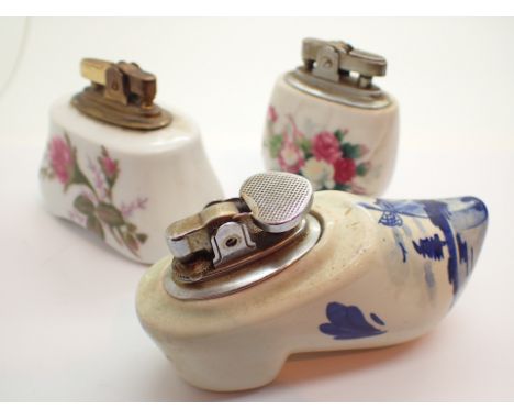 Three ceramic boxed table lighters