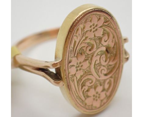 9ct vintage oval signet ring size P