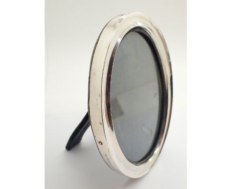 Hallmarked silver oval photograph frame with velvet easel and back assay Birmingham 1911