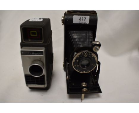 A Bell &amp; Howell cine camera and a Kodak six 20 Junior folding camera