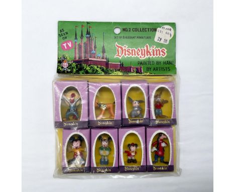 Collection Number 2. 8 hand painted plastic figures based on Disney characters. Each placed in original Marx Toys packaging. 