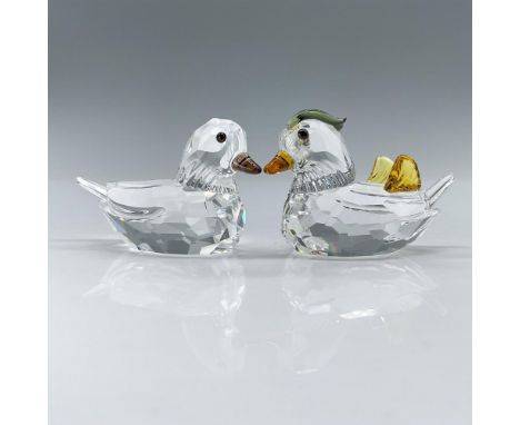 These crystal Mandarin Ducks were part of the Feathered Beauties family grouping. The Mandarin Ducks, in faceted clear crysta
