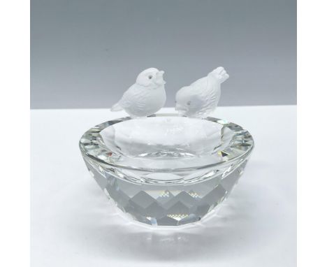 Part of the Feathered Beauties collection. Features two frosted crystal birds on a clear crystal water fountain. Swarovski et