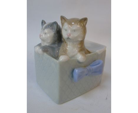 Pair of Staffordshire cat figures, 2 Coalport cats and a Nao cat figure