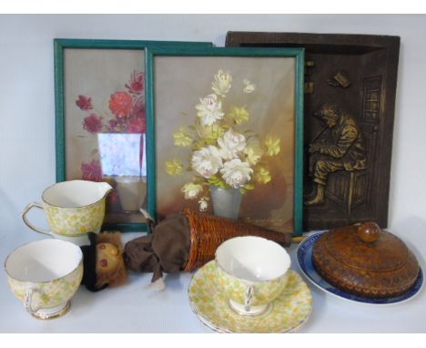 COLLECTON OF TEA WARE, PUPPET, 2 OILS PLUS A 3D PLAQUE
