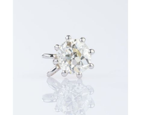 Hochkarätiger Altschliffdiamant Anhänger. 14 kt. WG. Krappengefasster Altschliffdiamant von ca. 2,60 ct. Getöntes Weiß(K-L). 