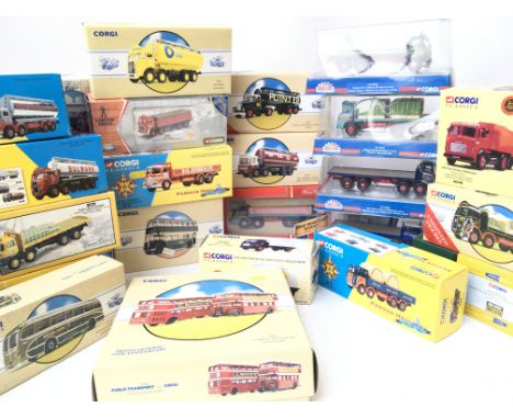 A Box Containing a Collection of Boxed Corgi Classics, mainly buses and lorryâ€™s.