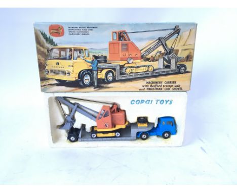 A Corgi Machinery Carrier with Bedford tractor and Priestman Cub shovel. Boxed. Set 27.