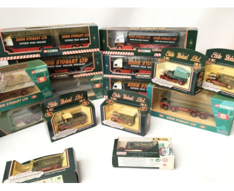 A Collection of Boxed Eddie Stobart Vehicles including Corgi and Lledo.