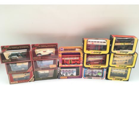 Collection of various boxed vehicles including Matchbox models of Yesteryear and Corgi.