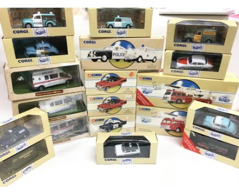 A Collection of Of Corgi Classics including Police Cars and Fire Engines.