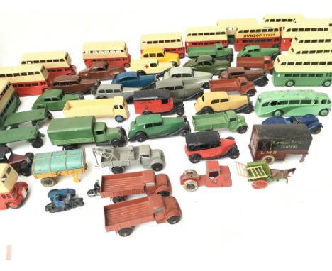 A Box Containing a Collection Of Vintage Playworn Dinky Toys.