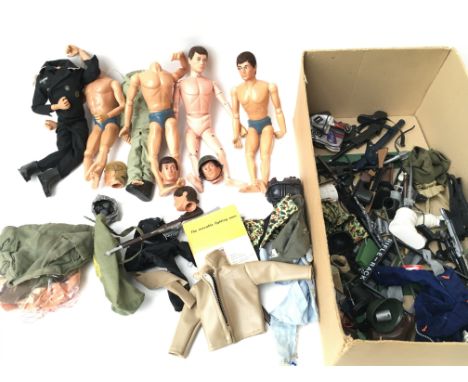 A Collection Of Vintage Action Man Figures and Accessories ideal for spare Parts etc.