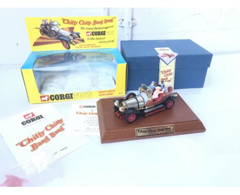 A Boxed 1992 Corgi Chitty Chitty Bang Bang with Stand and gift box.#98751.