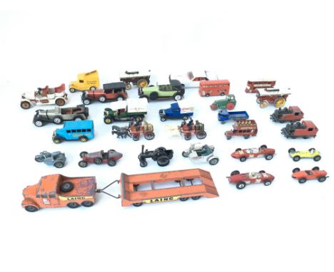 Collection of vintage Playworn vehicles including Corgi - Lesney and matchbox