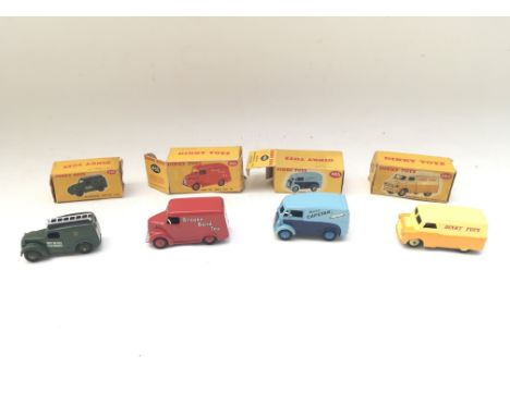 Collection of boxed Dinky Vans including 261 Telephone Service Van - 455 Brooke Bond tea van - 465 Morris Van Capstan and 482