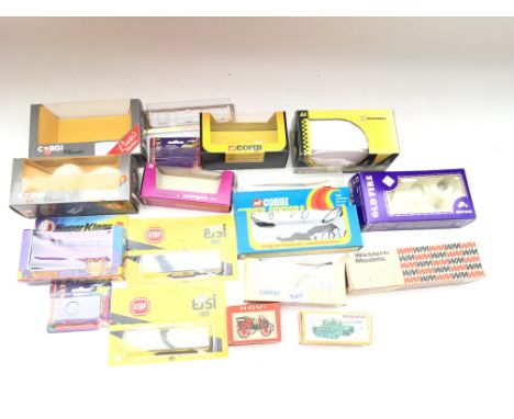 A Collection Of various empty boxes including corgi and super kings. No reserve.