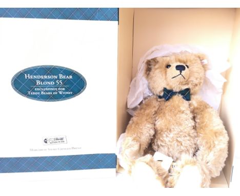 A Boxed Steiff Henderson Bear Blond 55. Approx height 47cm.