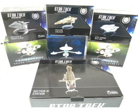 7 Star Trek EagleMoss ships. Including deep space station k-7 and Vulcan cruiser.