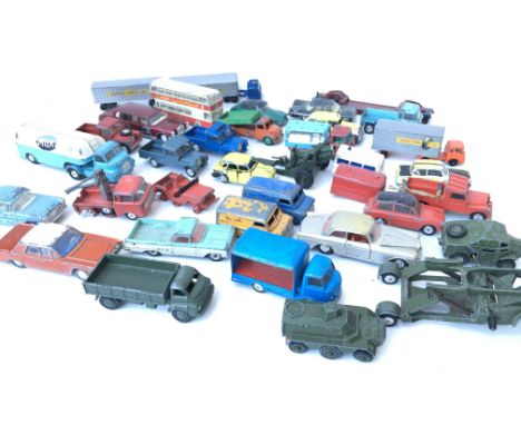 A Box Containg a Collection of Various Playworn Die-Cast including Dinky. corgi. Etc.