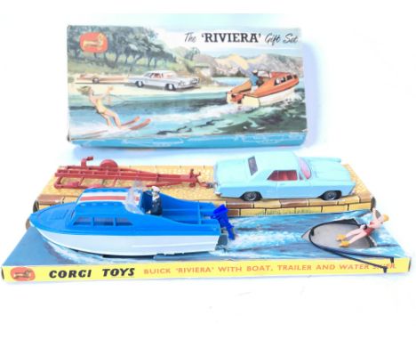 A Boxed Corgi Toys Buick with Boat. Trailer and Water Skier A/F.