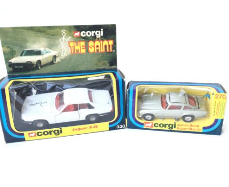 A Boxed Corgi The Saint Jaguar XJS #320 and a James Bond Aston Martin #270