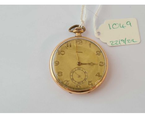 A SLIM GOLD POCKET WATCH BY DOXA WITH SECONDS SWEEP W/O 14CT GOLD      62 GMS INC