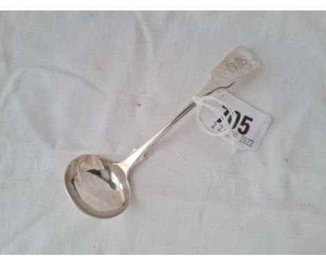 A Victorian Exeter cream ladle, fiddle pattern by JS 
