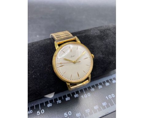 A gents wrist watch by AVIA with seconds sweep and gilt expanding strap
