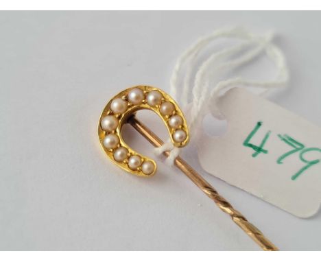 Fine Victorian pearl stick pin high ct
