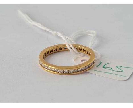 Full fine diamond eternity Ring in 18ct gold, size R, 3g