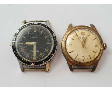 A gents black faced INGERSOLL wrist watch and CURTISS wrist watch with seconds sweep