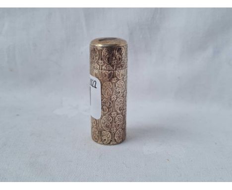 A Victorian scent bottle with glass interior and stopper, 2” high, Birmingham by R&amp;M