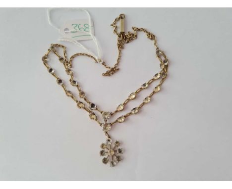 Vintage double row paste pendant/necklace terminating in a star pendant 