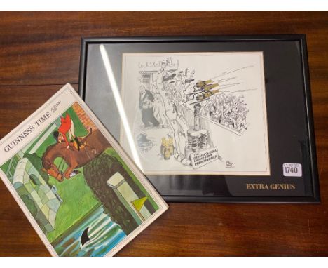 A extra genius Guinness print and a booklet 1974