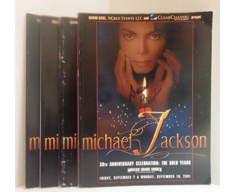 Four Michael Jackson 30th Anniversary Celebration Solo Years concert programmes for 7th &amp; 10th September 2001 at Madison 