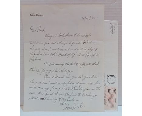 Robert Hutton handwritten letter, Eddie Bracken handwritten letter with Ruth Roman handwritten letter

 