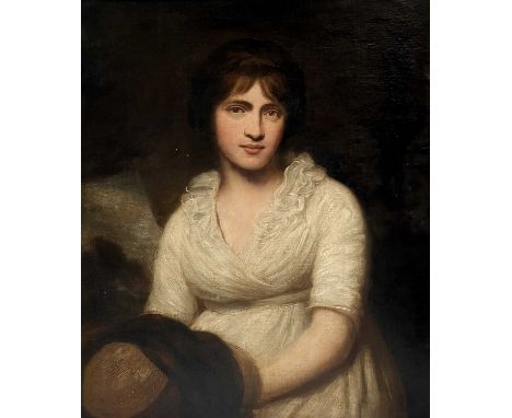 Studio of John OPIE (1761-1807) Portrait of his wife the author Amelia Opie (Alderson) Oil on canvas, 74 x 61cm. Frame size 9