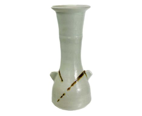 Janet LEACH (1918-1997) Twin-lugged vase  Porcelain, impressed personal and Leach Pottery seals to base, height 20.5cm.This l