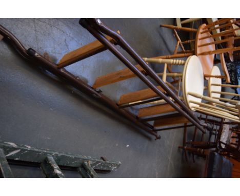 A metal frame with timber steps 4ft high step ladder