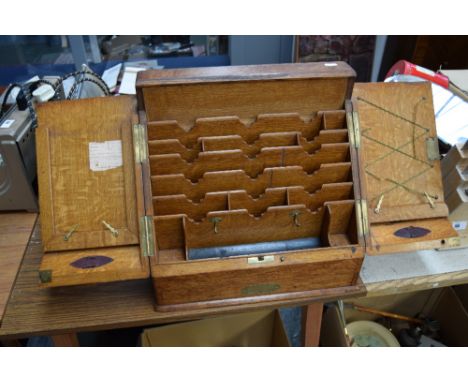 A late 19th/early 20th century oak desk letter cabinet, 42cmW