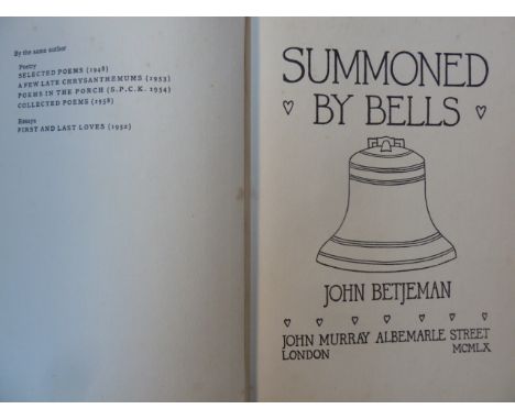 Betjeman (John), Summoned by Bells, 1960, first edition. John Murray, London 1960)