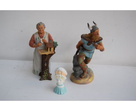 A selection of figurines including a Royal Doulton 'Viking' figurine HN2375, Royal Doulton 'Good Morning' figurine and a Roya