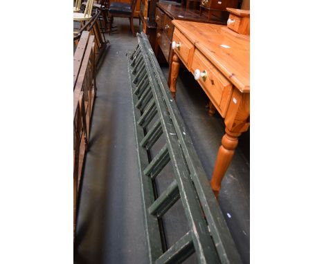 A vintage painted two piece 12ft ladder (24ft)
