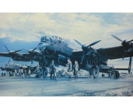 Robert Taylor.  Operations On, artist signed limited edition print no. 485/650, also signed by Arthur T Harris, plate size 37