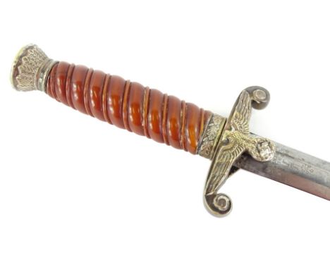 A German Third Reich Army Officers dagger, 1935 pattern, the blade stamped for Gebruder Heller and with balloon man emblem, w