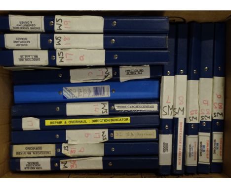 Various files and ephemera etc. relating to engine speeds, industrial generators and drives, directional indicators for a mar