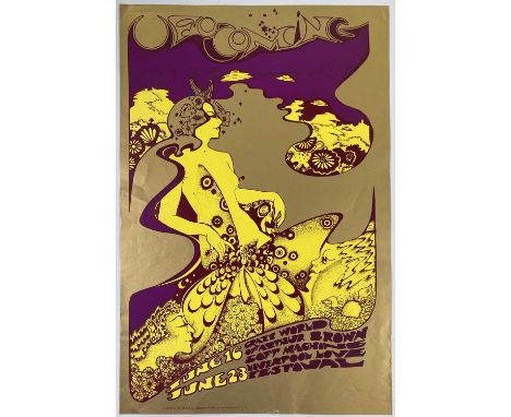 A timeless 1967 poster design for two dates at London's UFO club with Arthur Brown, Soft Machine, Liverpool Love Festival. Me
